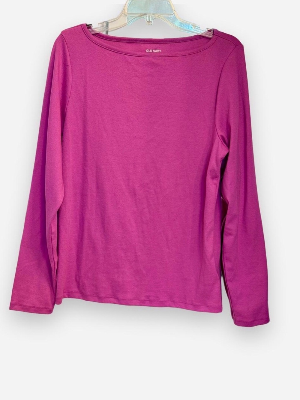Old Navy Long-Sleeve Crewneck Top in Magenta